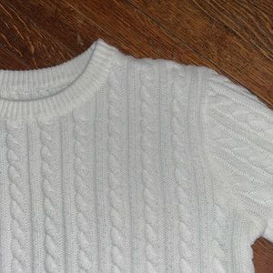 White knitted sweater